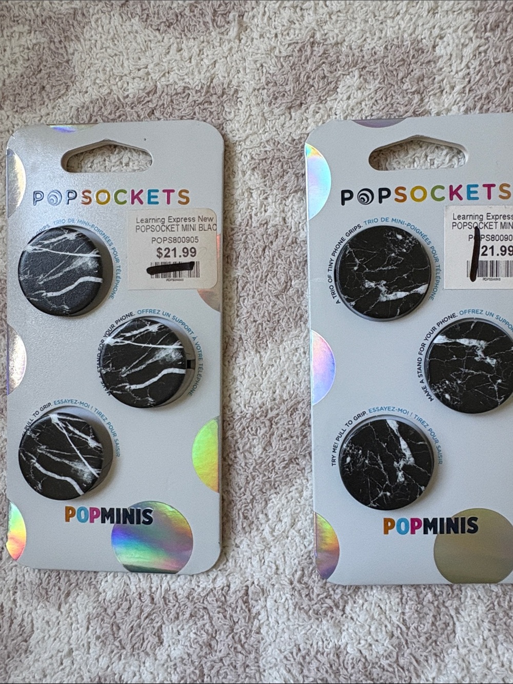 PopSocket PopMinis Black Marble Phone Grips (Set of 6)